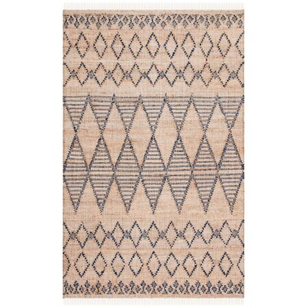 Safavieh 5 x 8 ft. Natural Fiber Flat Weaved Rectangle Rug Black & Natural NF224Z-5